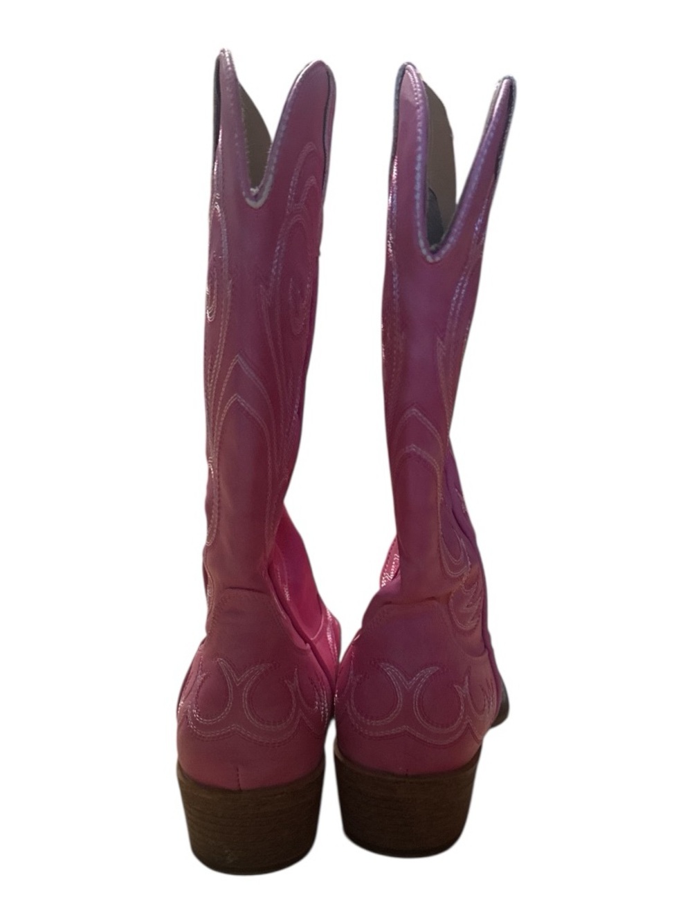 Roper Women’s Pink Leather Western Cowboy Boots Size 6 scuffed toes - Picture 4 of 8